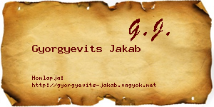 Gyorgyevits Jakab névjegykártya
